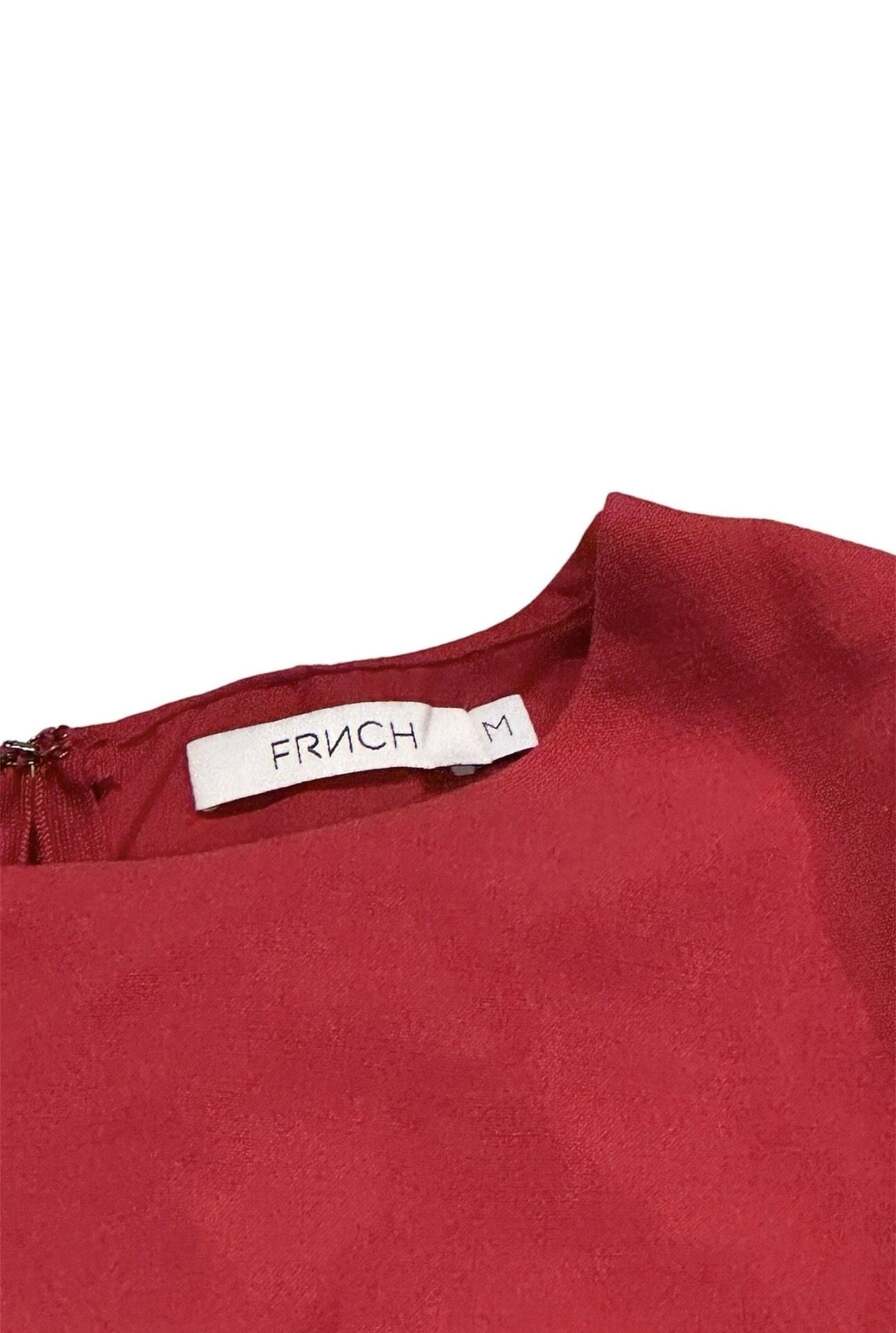 FRNCH Red Layered Look Mini Dress with Pleated Skirt - Picture 8 of 8